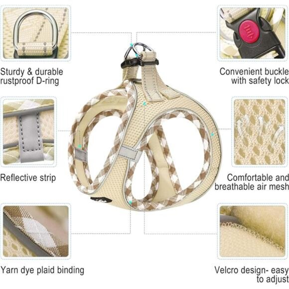 Dog Harness with Leash Set, No Pull Adjustable Reflective Step-in Puppy Harness - Picture 2 of 8